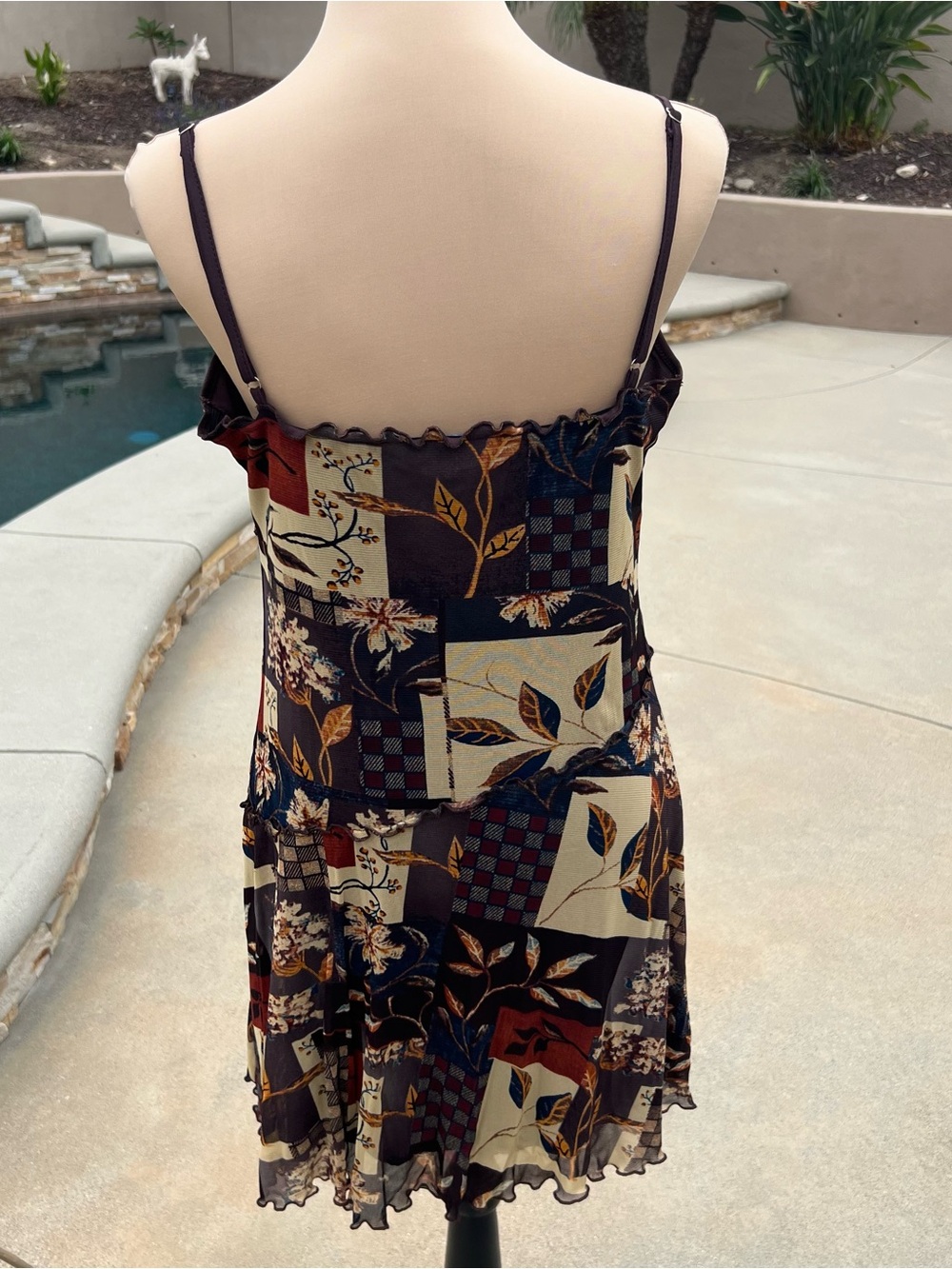 Cider Black & Brown Floral Patchwork Mini Dress Size 1x - Picture 11 of 13